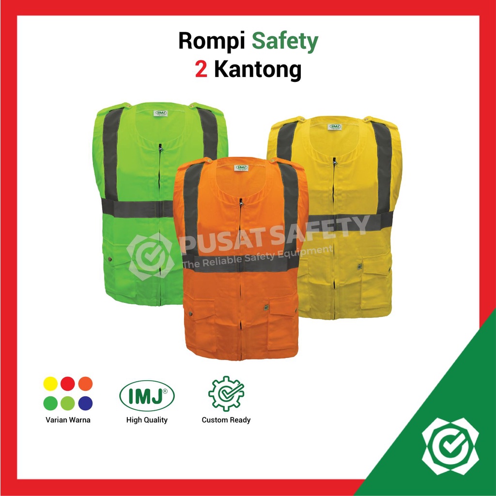 Rompi Safety Proyek Kerja Lapangan Scotlight 2 Kantong IMJ