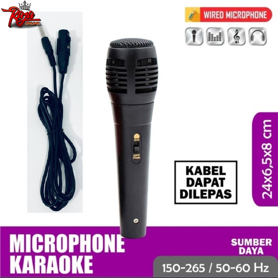 MK02- Mic Speaker Colokan Jack Besar Microphone Kabel 6.35mm Mikrofon