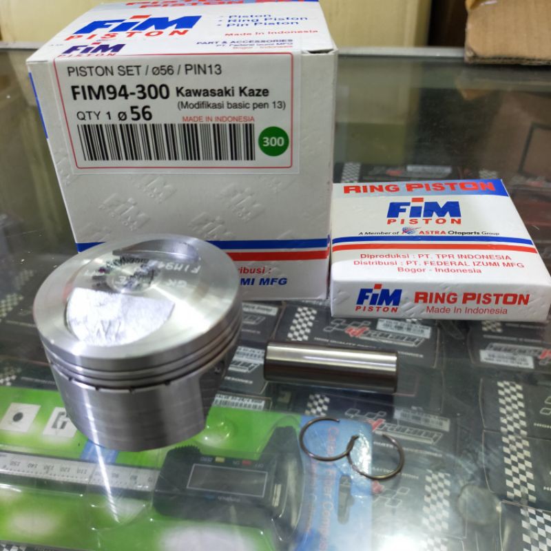 PISTON SEHER KIT SET BORE UP FIM 94 PIN 13 DIAMETER 56MM JUPITER Z VEGA R CRYPTON KHARISMA KAZE