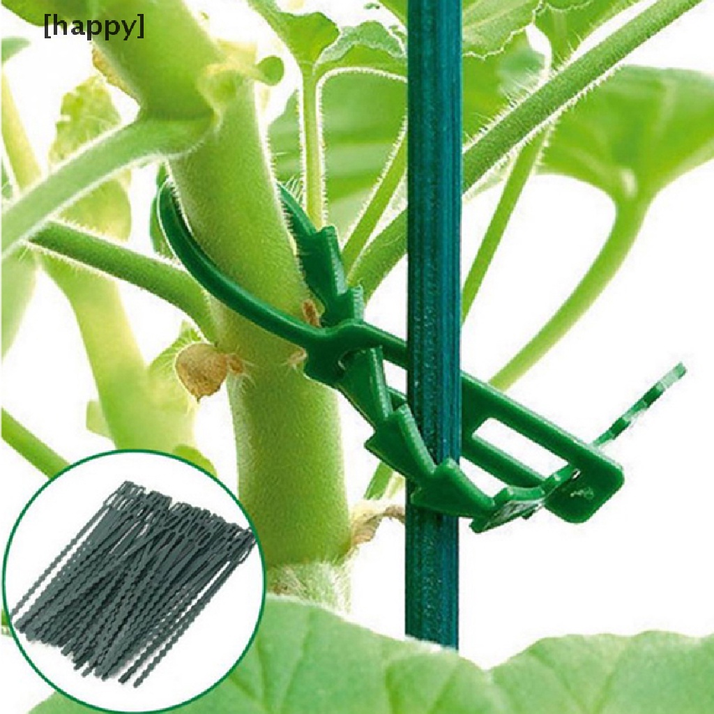 HA 50pcs Adjustable Plastic Plant Cable Ties Reusable Cable Ties for Tree Climbing ID