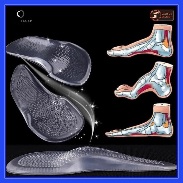 [BAYAR DI TEMPAT] 1 Pasang Insole Silicone Gel Untuk Kaki Flat Foot Corrector Support Silicone Gel / Insole Orthotic Flat Foot