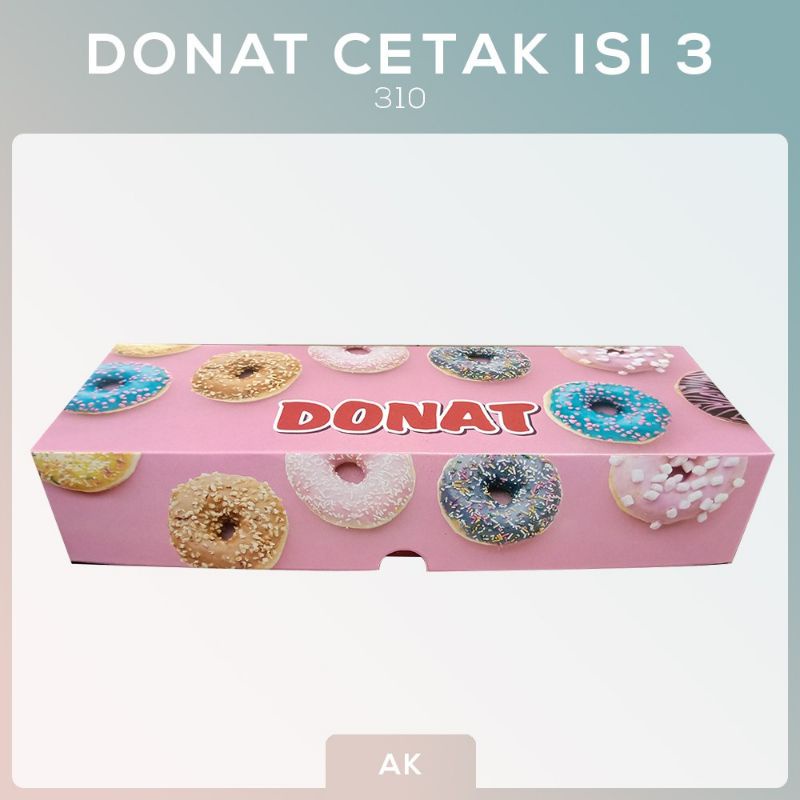 Dus Donat Isi 3 Cetak (310 gr) merk "AK"
