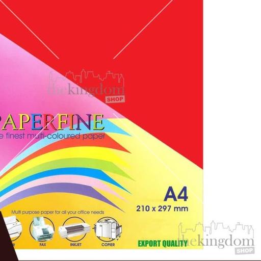 

✶ Paperfine Kertas HVS Warna A4 Red Merah Isi / 100 Lembar ➧