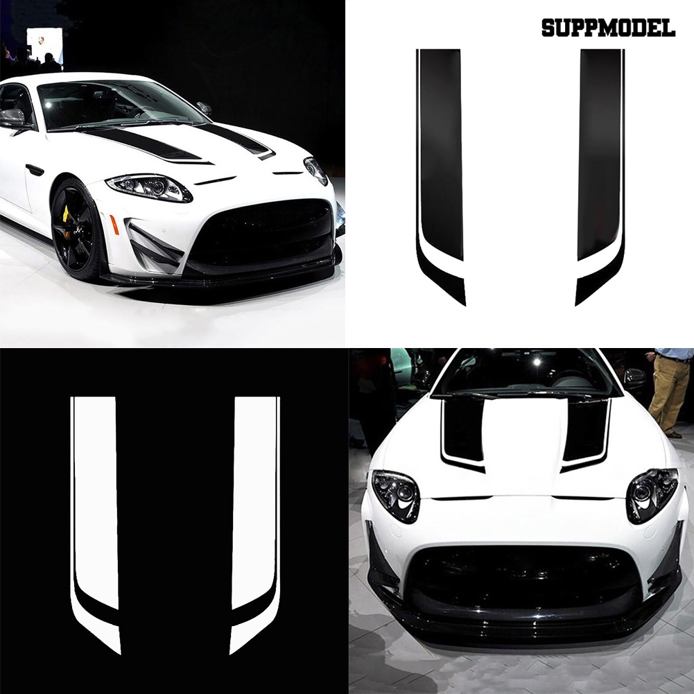 2pcs Stiker Strip Racing Tahan Air Untuk Kap Mobil DIY