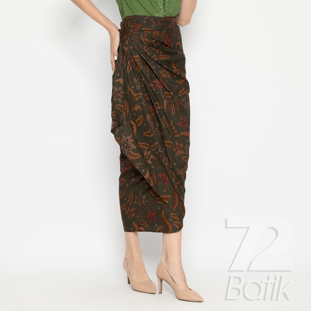 ROK BATIK SPAN Skirt Lilit Kebaya Instan Modern Wanita Motif Elegant Warna Hijau Hitam 721041 CAP 72 - Rok Batik Lilit Bawahan Skirt Kamen Kebaya Songket Batik Panjang Plisket Span Instan Jadi Bali Lembaran Premium Modern Untuk Wanita Kondangan