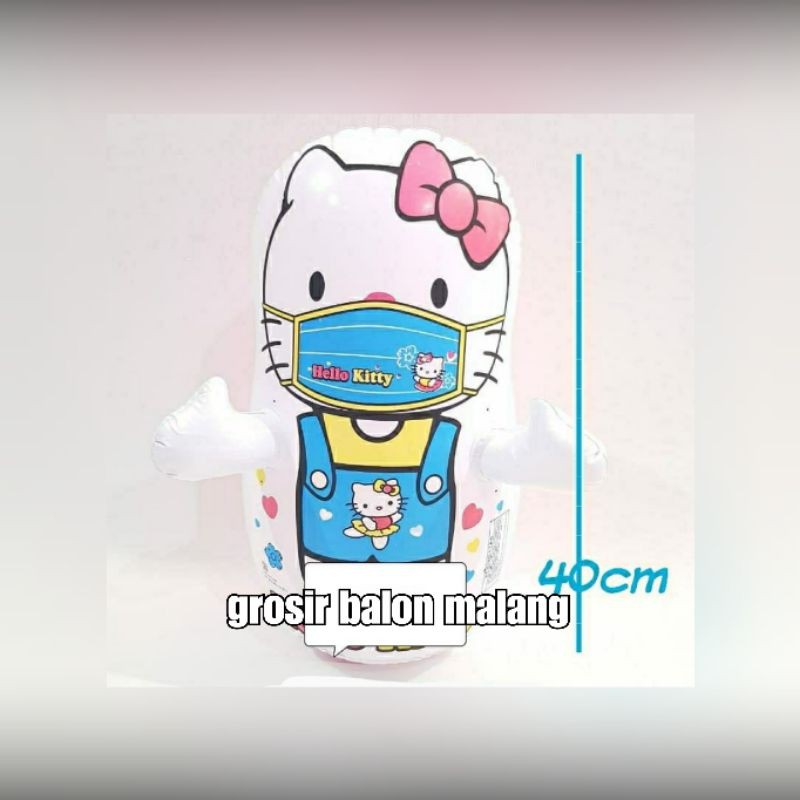 balon tiupan pvc tinju pasir samsak boneka kitty masker