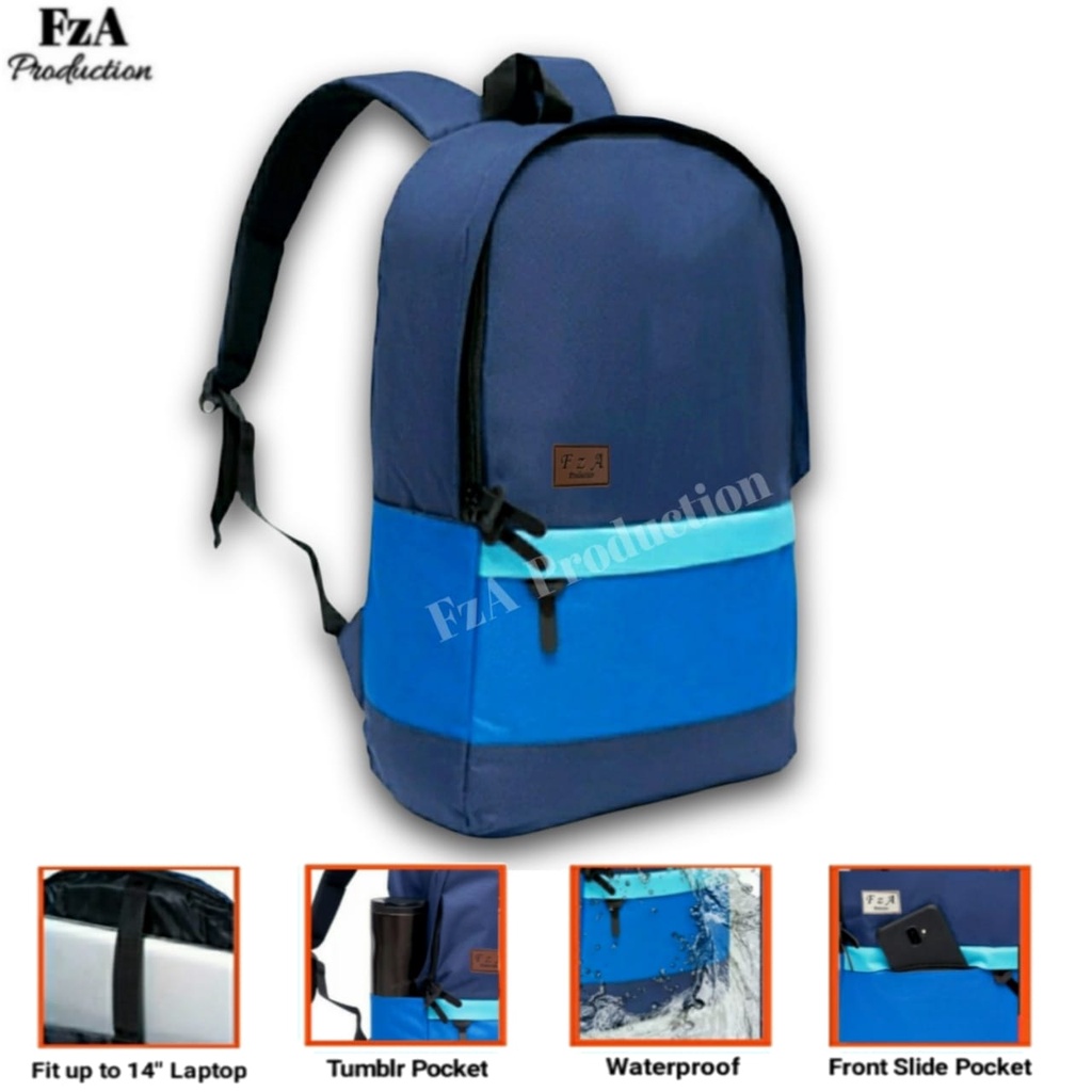 Tas Ransel Punggung Distro Casual Pria Wanita / Tas Ransel Laptop Original - FzA FREE Tas Slempang Kulit