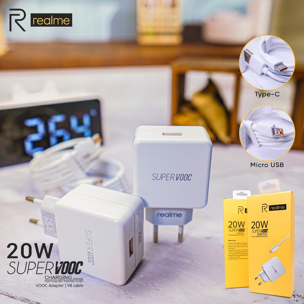 Travel Charger REALME  SUPER Vooc Flash 20W 100% XT