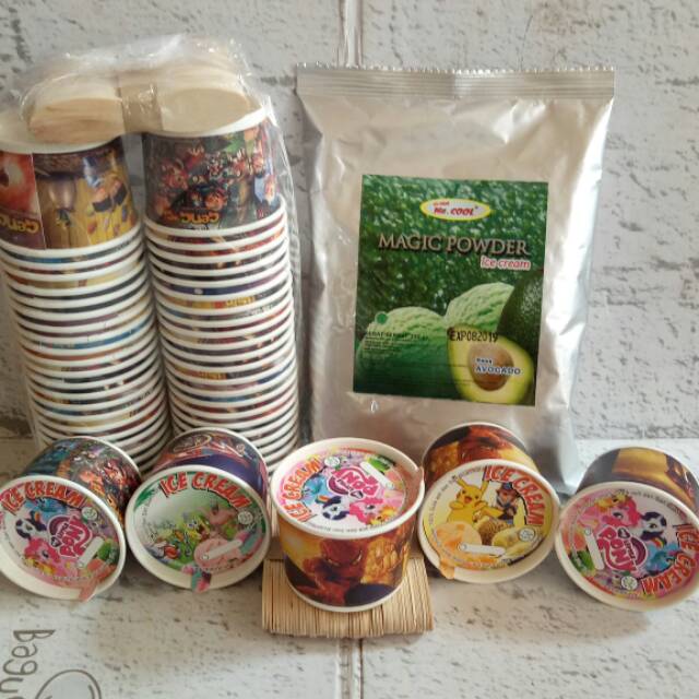 

PAKET BUBUK ES KRIM Mr. COOL 250gr + PAPERCUP 50ml 50pcs./PREMIX INSTAN