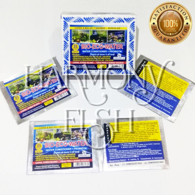 BIO ECO WATER 1 BOX ISI 10PCS @ 2GR penjernih kuras air laut tawar ikan kolam aquarium