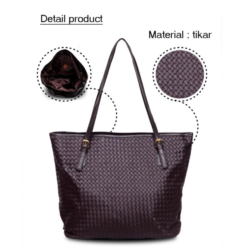 Dijual Quincy Bottega Tote Bag - Dark Brown Murah