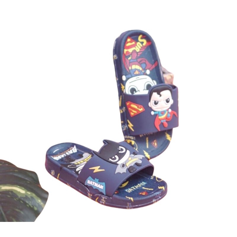 Sandal selop anak laki laki seperhero sandal karet anak cowok terbaru model kiri kanan beda gambar kekinian