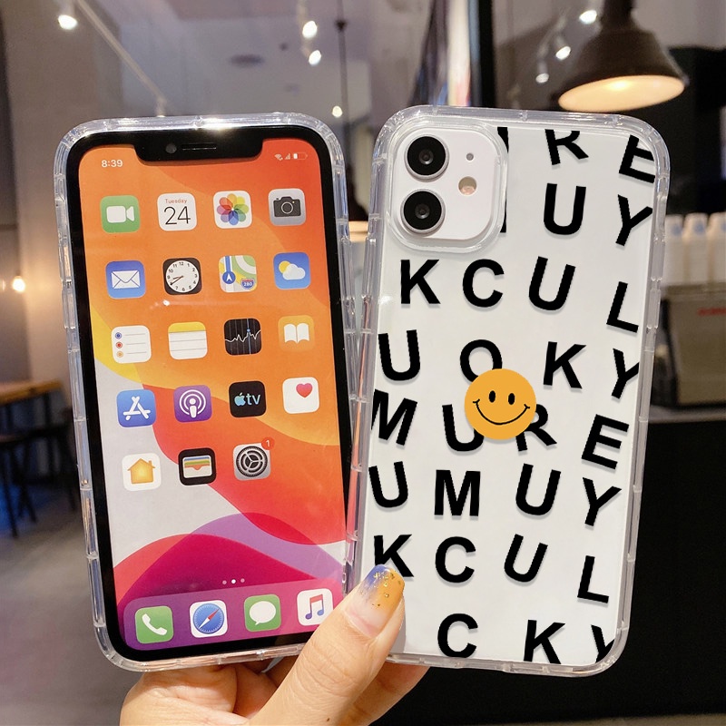 REALME Case Motif Tulisan Dan Smiley Untuk OPPO A74 A54 A94 A93 A57 A59 A8 A83 A9 F1S A39 A15 A15S A53 A32 A33 S A37 A35 A16 A16S A54S A52 A92 A1k A7 2020
