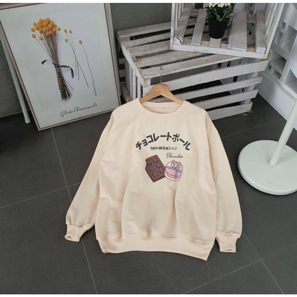 [COD] Sweater Oversize Wanita Chocolate XXL LD 130