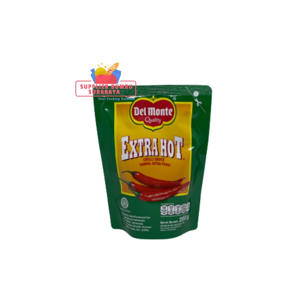 Delmonte Saos Tomat &amp; Saus Sambal Extra Hot Chili Sauce Pouch 200g