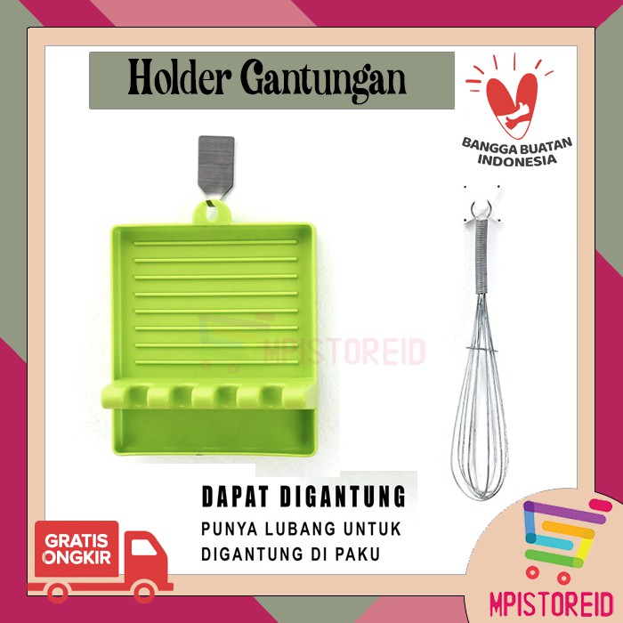 Rak Dapur Centong Spatula Tutup Panci Plastik Multifungsi Minimalis