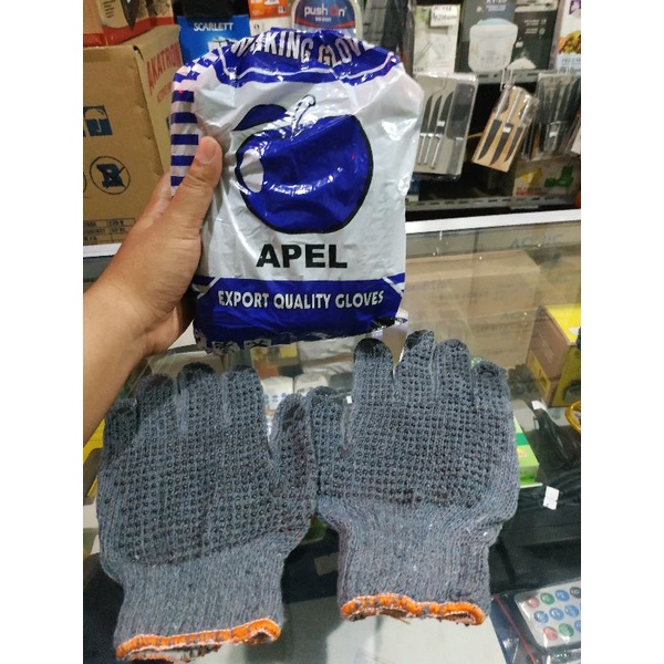 Sarung tangan proyek kerja kain bintik bintik murah grosir sarung tangan tukang merk apel