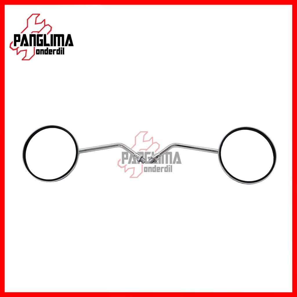 Spion Mini Bulat Model Vespa Drat Honda &amp; Yamaha Sepion-Kaca-Cermin-Kiri-Kanan-Pendek Besi-Set Beat-Vario-Scoopy-Spacy-Revo-Grand-Supra-Mio-X-Ride