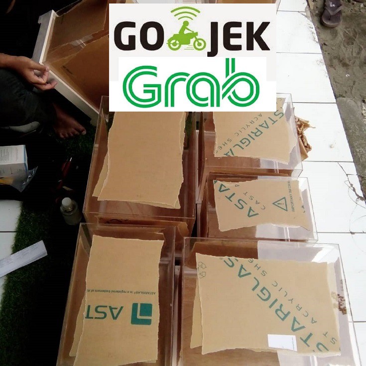 Harga Gila [po-b . Acrylic Box Gosend Grab] 1 Set = 2 Pcs Nampan Kotak Akrilik Baki Hantaran Seserahan Sangjit eKY7D8h9yVN8q