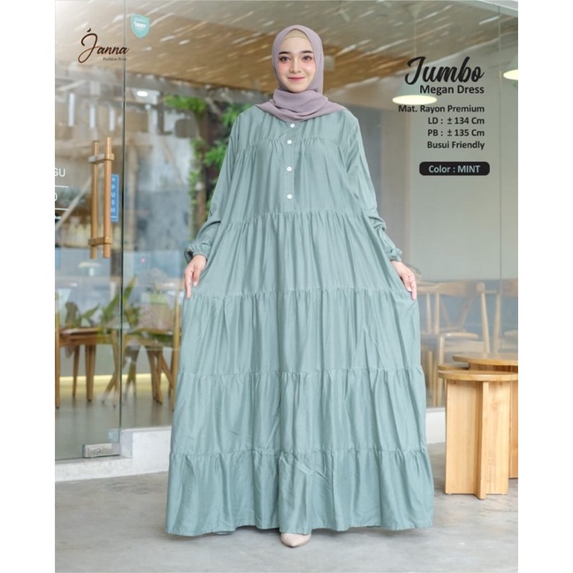 NEW MEGAN DRESS JUMBO LD134 MATT RAYON PREMIUM ORIGINAL JANNA