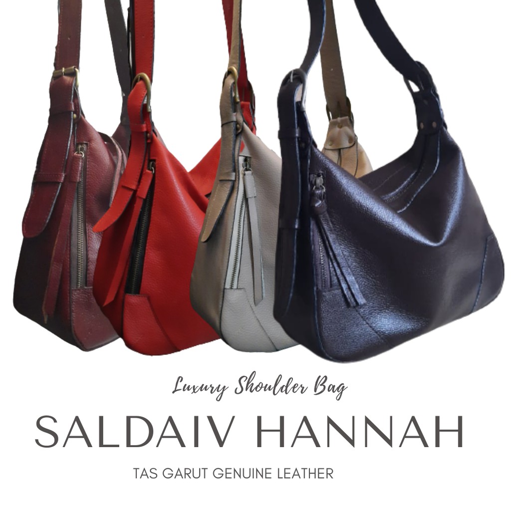 [Size M] Tas KULIT ASLI Hannah Hobo tas bahu wanita  SDL097