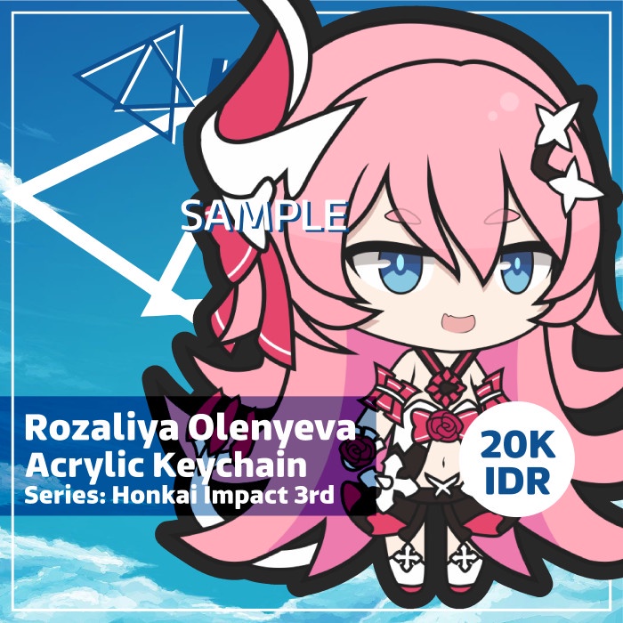 KEYCHAIN ROZALIYA HONKAI IMPACT 3RD GANTUNGAN KUNCI BY KYRAMERCH