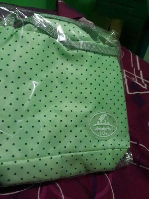 Iconic Insulated Lunch Bag Cooler Tas Bekal Makan Garis Dot Kupu -gn87
