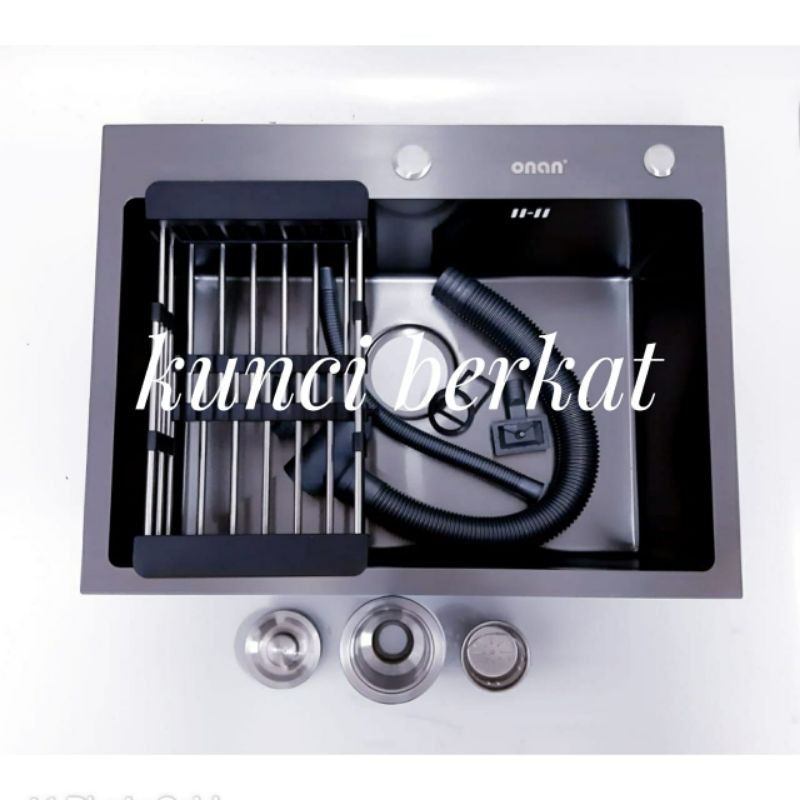 Kitchen sink black 6045/Bak Cuci Piring Hitam/Sus 304