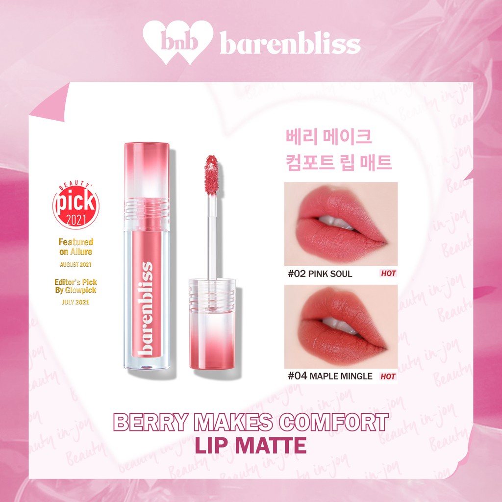 BNB barenbliss Berry Makes Comfort Lip Matte Kosmetik Korea Lipcream Matte Make Up Pigmented