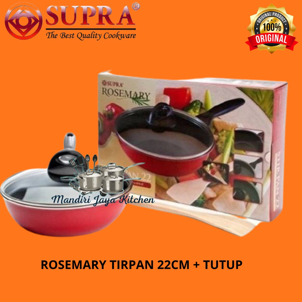 Rosemary Stirpan Supra 22cm+Tutup/Panci Penggorengan Supra 22cm+Tutup