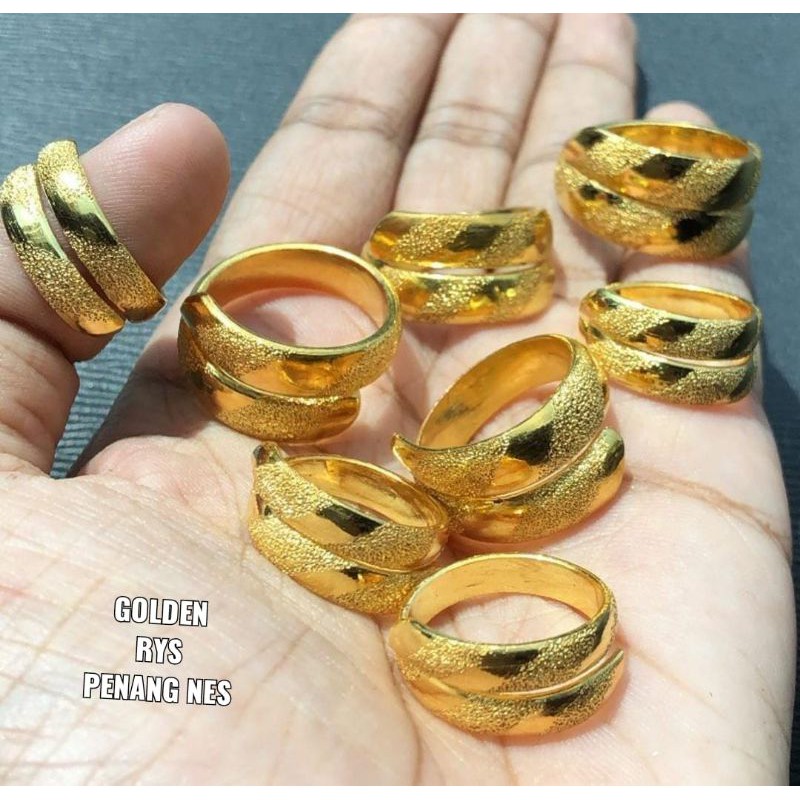 Cincin replika emas kualitas golden free size dan Penang(variasi no 17