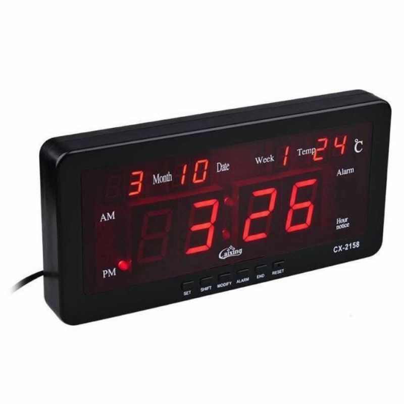 LED DIGITAL CLOCK CAIXING CX-2158 jam digital merah tanggal suhu