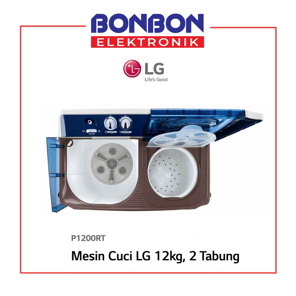 LG Mesin Cuci 2 Tabung 12KG P-1200RT / P1200RT / P 1200 RT