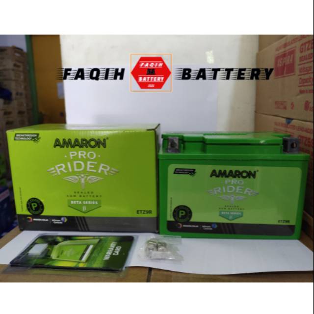 Aki Motor Piaggio Zip, Honda CB400  ETZ9R/YTX9A-BS AMARON AKI KERING 8Ah