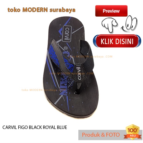 CARVIL FIGO BLACK ROYAL BLUE sandal anak casual sandal jepit spons