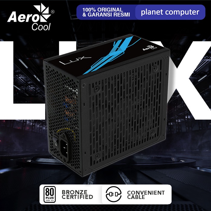 PSU Aerocool LUX 550W 80Plus 230V EU Bronze Certified Silent Fan Black