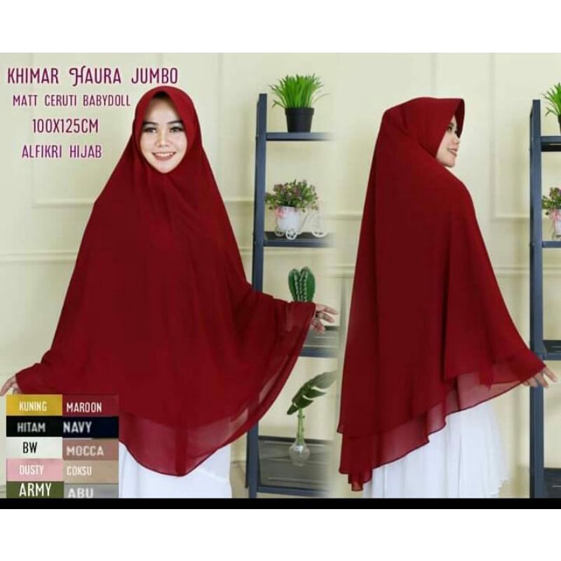 bisa COD jilbab Khimar jumbo hijab sar,i kerudung jumbo Haura Khimar jumbo
