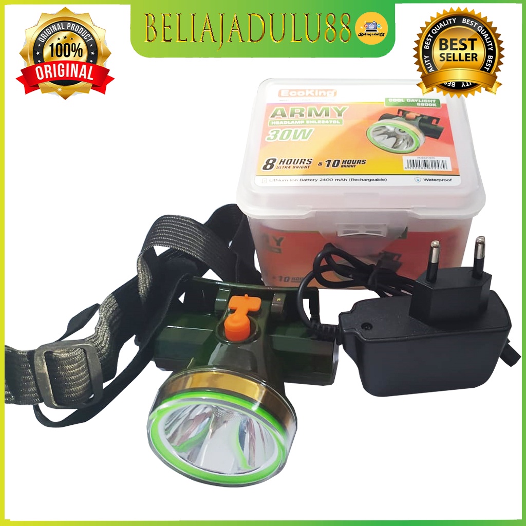 Beliajadulu88 senter kepala ecoking ARMY 30watt HEADLAMP EHL2247DL