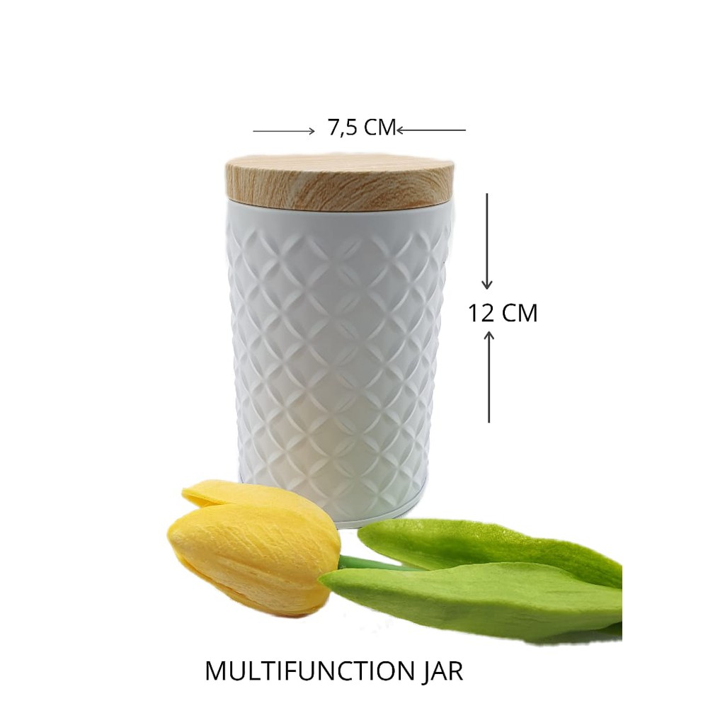 MAMIMIMY KALENG TEMPAT WADAH TOPLES MULTIFUNGSI HAMPERS BUMBU GARAM GULA TEH KOPI COOKIES KT19003