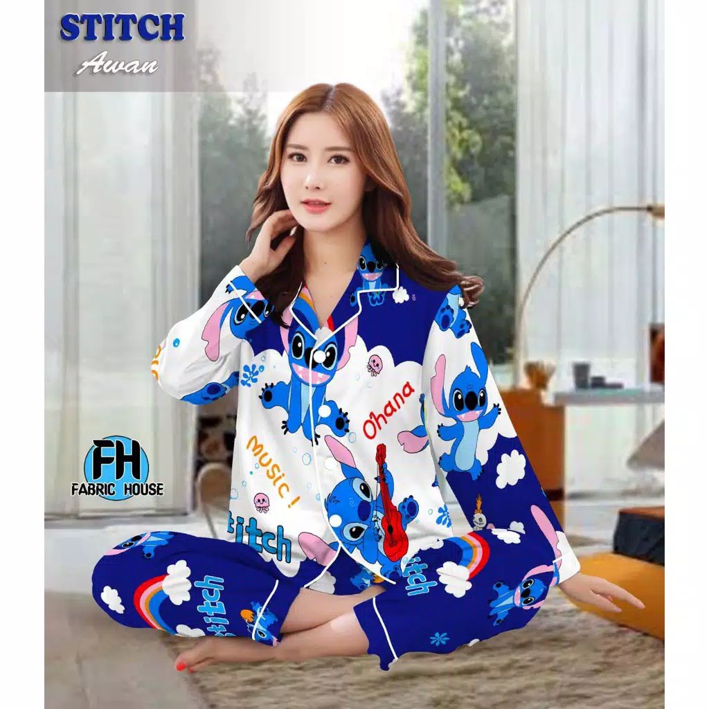 blinqshop BAJU TIDUR PIYAMA LILO STITCH HAPPY