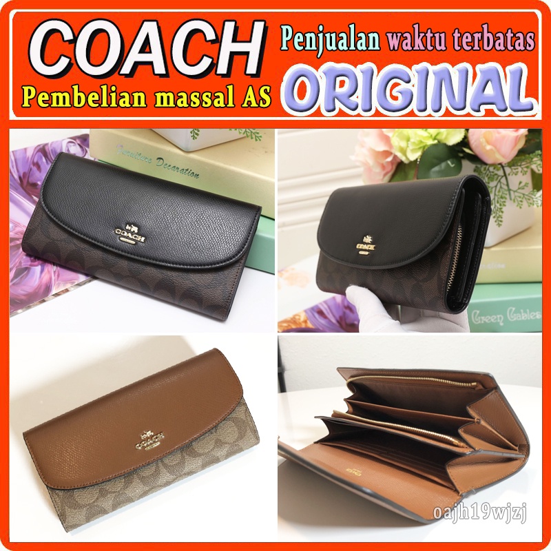 Dompet COACH / Dompet Panjang Wanita / 54022 / Dompet panjang wanita dengan tombol flip / Dompet wan