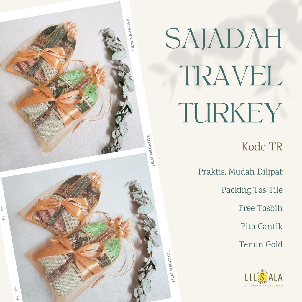 [TR]  Sajadah Travel Dewasa Souvenir Hamper Kado Tile Tasbih Kayu untuk Tasyakuran Aqiqah Tahlilan Haul