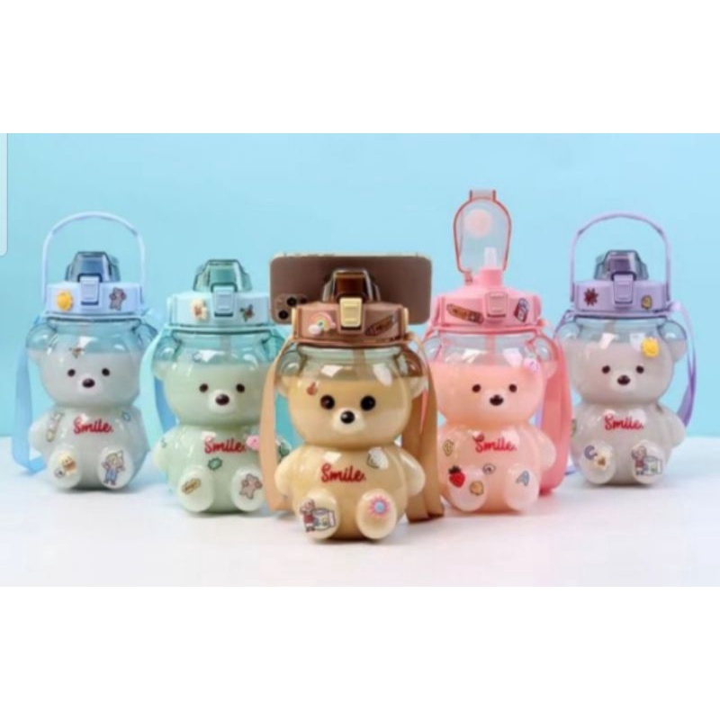 BOTOL MINUM ANAK VIRAL BENTUK BERUANG BENING