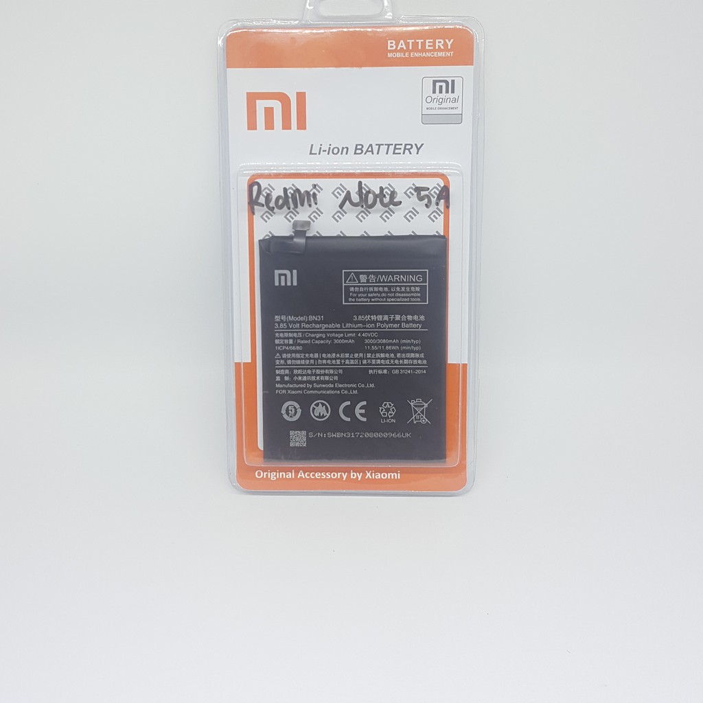 Baterai Batre XiaoMi Redmi Note 5A / MI 5X / MI A1 / Note