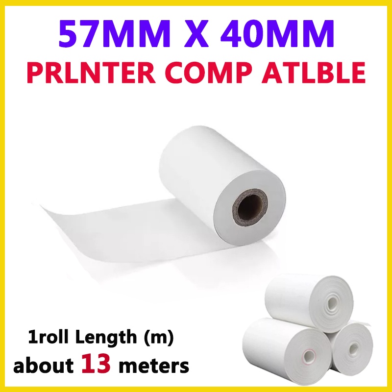 

5roll、10roll Kertas Thermal Paper Roll Termal Struk 57x40 / 58x40 Kertas Thermal For Printer Bluetooth Thermal Paper Refill