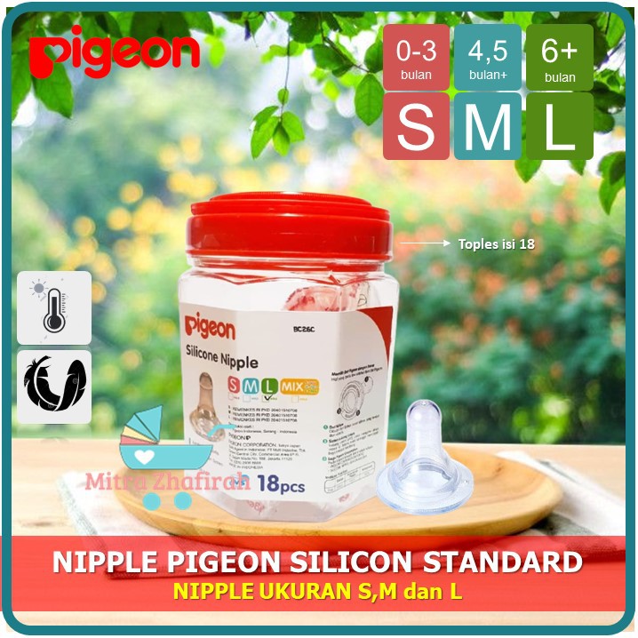 ✅MZ✅ Nipple Pigeon Silicon Standard S / M / L Dot Bayi Pigeon Silicon Standard Ukuran S / M / L - Dot Bayi Pigeon 1 Toples isi 18pcs Dot Bayi Pigeon 1 Jar isi 18pcs