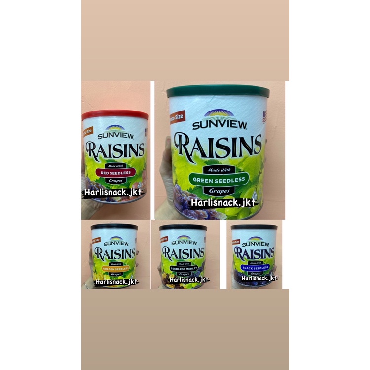 

SUN VIEW RAISINS GRAPE SEEDLESS MEDLEY / GREEN SEEDLESS / GOLDEN SEEDLESS / BLACK SEEDLESS / RED SEEDLESS