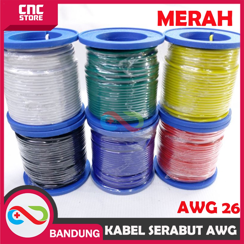 KABEL SERABUT AWG 26 AWG26 HIGH QUALITY HITAM MERAH KUNING BIRU PUTIH