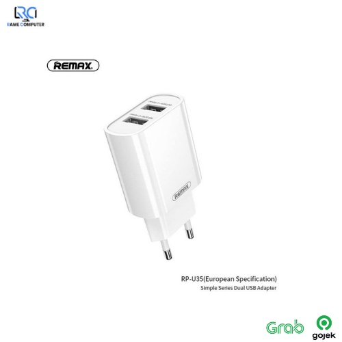 Remax RP-U35 Dual USB Travel Charger Adapter Fast Charging 2.1A