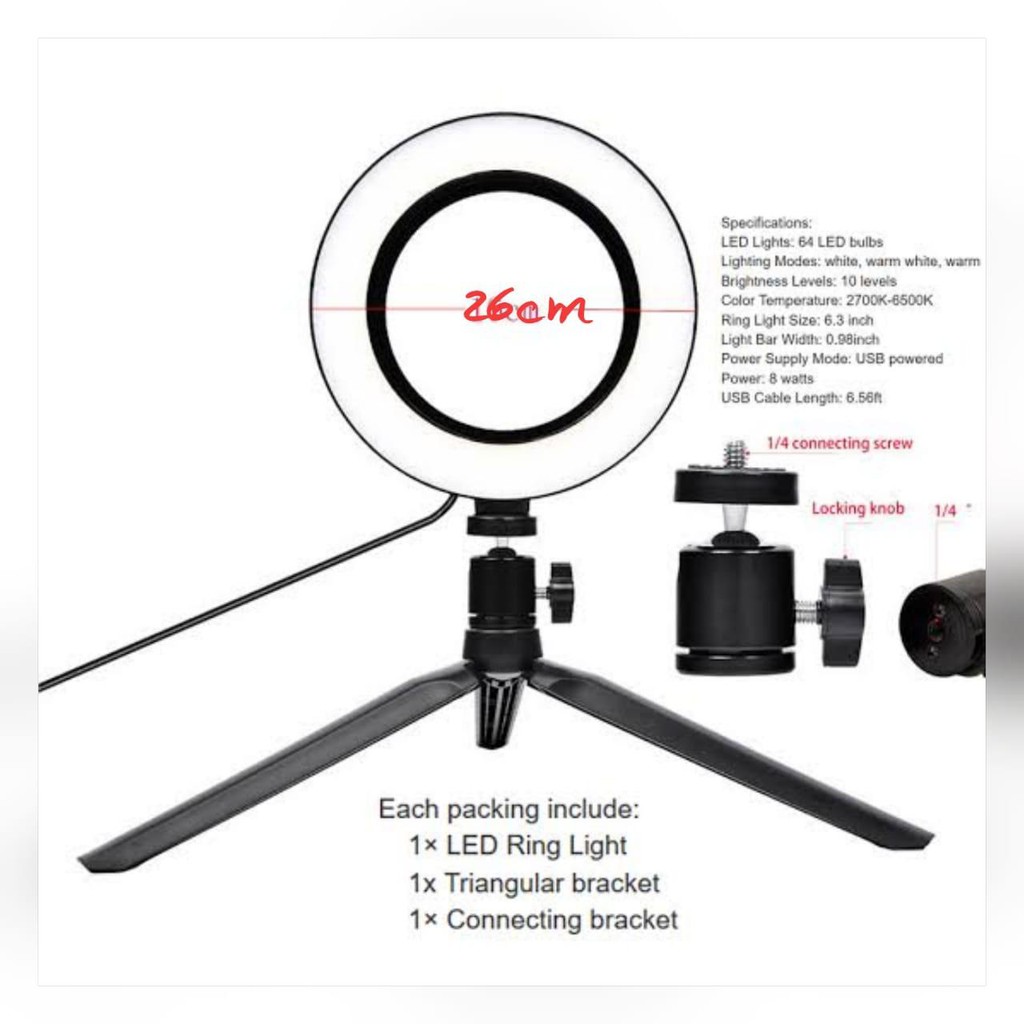 Ring Light 26CM + / Plus Tripod Mini